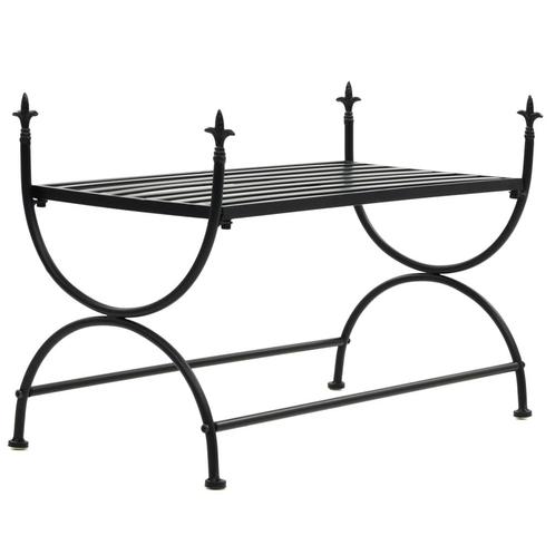 vidaXL Bankje vintage stijl 83x42x55 cm metaal zwart, Huis en Inrichting, Tafels | Eettafels, Nieuw, Verzenden