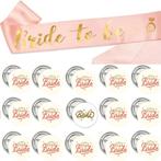 Bride to Be en Team Bride set met sjerp en buttons 16-delig, Hobby en Vrije tijd, Feestartikelen, Verzenden, Nieuw, Feestartikel