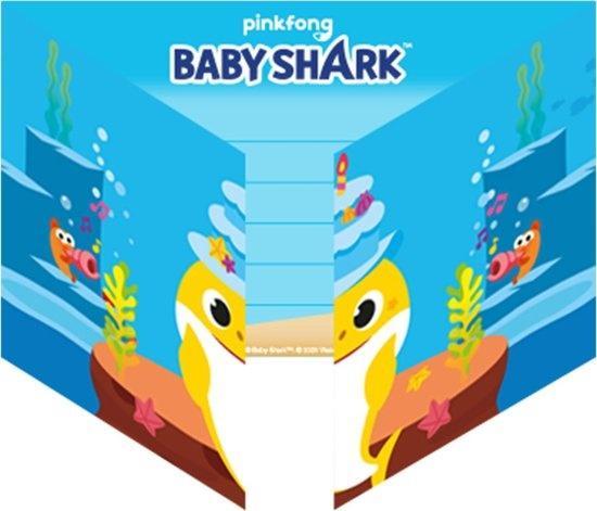 Baby Shark - Uitnodigingen (8 stuks), Hobby en Vrije tijd, Feestartikelen, Ophalen of Verzenden