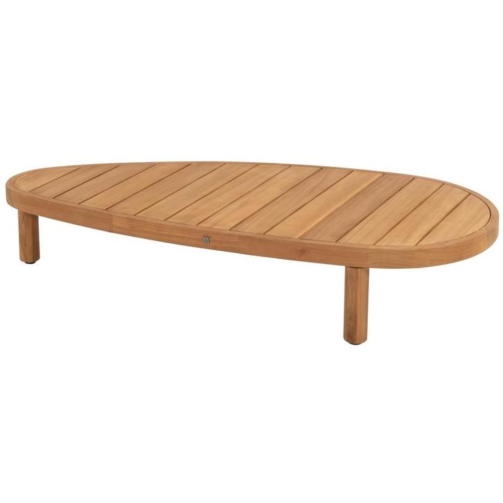 Finn lounge tuintafel 125x63x25 cm teak pebble shaped 4, Tuin en Terras, Tuintafels, Nieuw, Ophalen of Verzenden