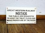 Great Western Railway Kennisgeving - Reclamebord -, Nieuw