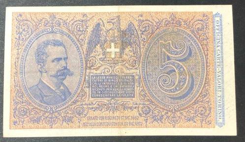 Italië. - 5 Lire 17/12/1882 - R3 - Gigante BS 10A, Postzegels en Munten, Munten | Nederland