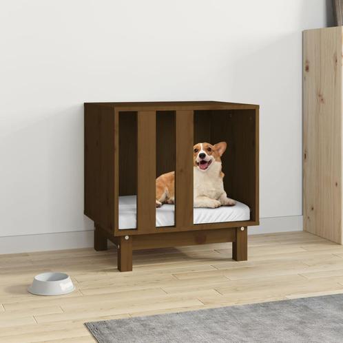 vidaXL Hondenhok 50x40x52 cm massief grenenhout honingbruin, Dieren en Toebehoren, Hondenhokken, Nieuw, Verzenden