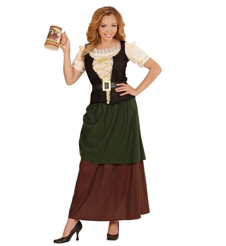 Middeleeuwse Herberg Dame Kostuum, Kleding | Dames, Carnavalskleding en Feestkleding, Nieuw, Ophalen of Verzenden