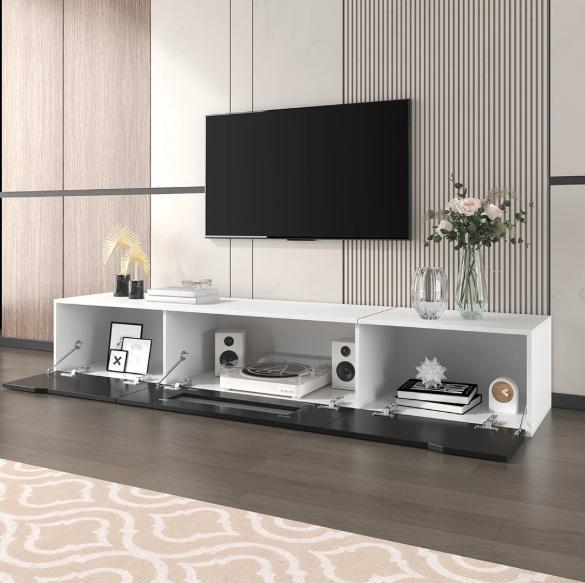 Hoogglans TV-meubel – LED Verlichting en Ruime Opbergruimte, Huis en Inrichting, Kasten | Televisiemeubels, Nieuw, Verzenden