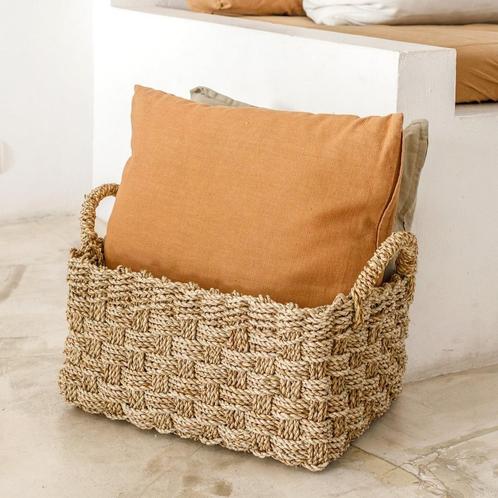 Mand geweven van zeegras BATIK (3 maten) Rechthoekige opberg, Huis en Inrichting, Woonaccessoires | Wanddecoraties, Nieuw, Verzenden