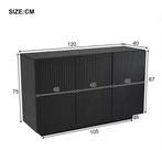 Dressoir met LED en Marmerlook – Zwart, Push-to-Open, Verzenden, Nieuw