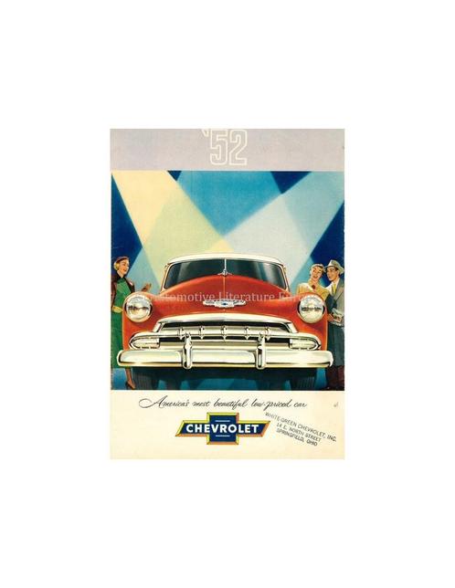 1952 CHEVROLET PROGRAMMA BROCHURE ENGELS (VS), Boeken, Auto's | Folders en Tijdschriften, Chevrolet