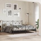 vidaXL Bedframe met voetbord zonder matras metaal zwart, Huis en Inrichting, Eenpersoons, Verzenden, Zwart, Nieuw