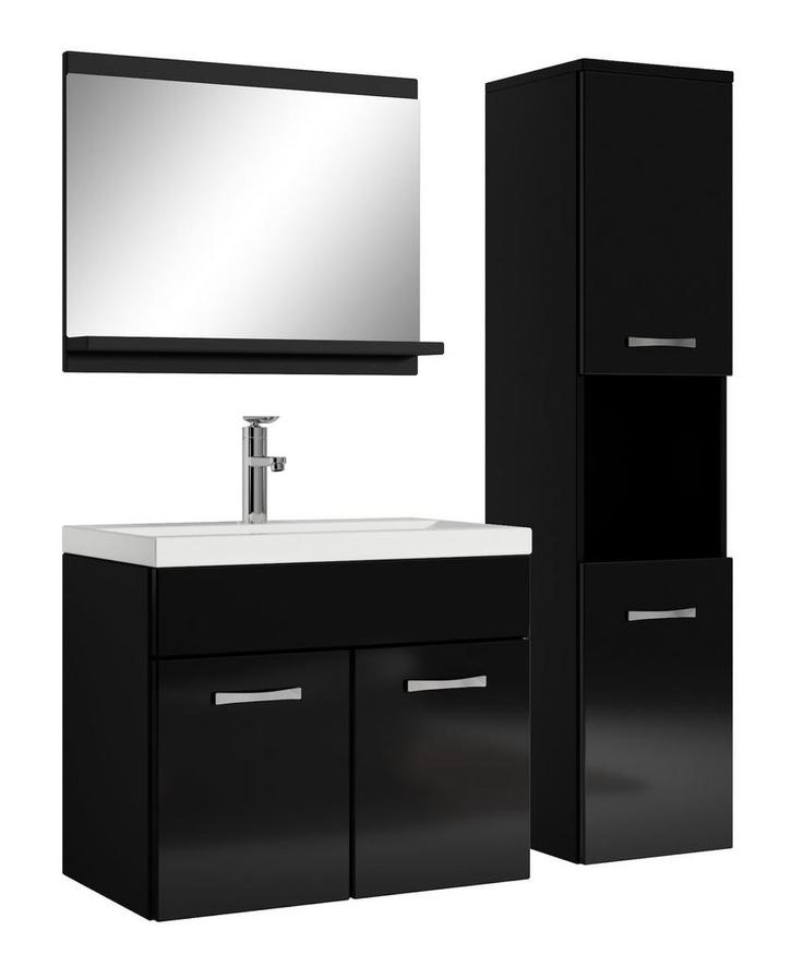 Badkamermeubel Set Montreal 60 x 35 cm Zwart Badmeubel, Huis en Inrichting, Badkamer | Badkamermeubels, Nieuw, Wastafelkast, Verzenden