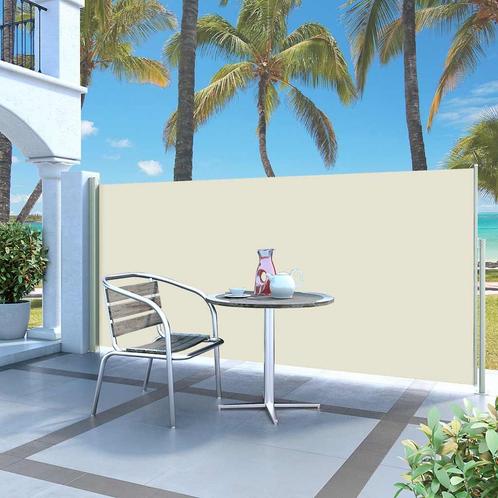 vidaXL Windscherm uittrekbaar 120x300 cm crème, Tuin en Terras, Zonneschermen, Nieuw, Verzenden
