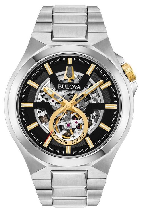 Bulova 98A224 Classic automatisch horloge 46 mm, Sieraden, Tassen en Uiterlijk, Horloges | Heren, Staal, Nieuw, Staal, Overige merken