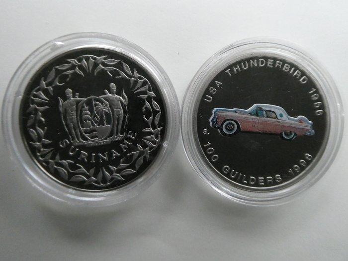 Suriname. 2 x 100 Gulden 1996 Schaarse munt oplagec 500, Postzegels en Munten, Munten | Europa | Niet-Euromunten