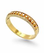 Armband 750 geel goud met citrienkwarts en diamanten -, Sieraden, Tassen en Uiterlijk, Armbanden, Nieuw