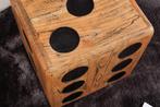 Massieve kubuskruk CUBE 41cm naturel Mindiholz bijzettafel, Huis en Inrichting, Tafels | Sidetables, Ophalen of Verzenden, Nieuw