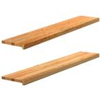 vidaXL Vensterbanken 2 st 140x30x2 cm massief eikenhout, Doe-het-zelf en Verbouw, Kozijnen en Schuifpuien, Verzenden, Nieuw