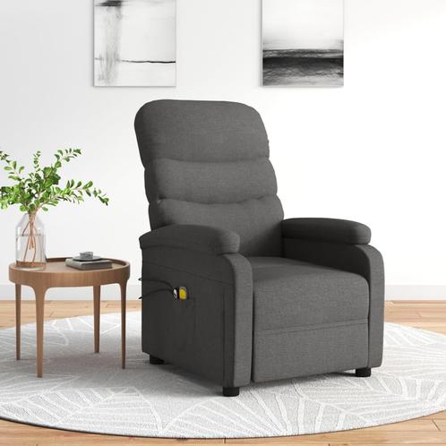vidaXL Massagestoel elektrisch stof donkergrijs, Sport en Fitness, Massageproducten, Nieuw, Verzenden