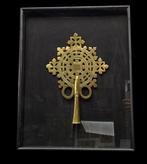 Belangrijk Ethiopisch Koptisch processie kruis, incisie,, Antiek en Kunst