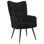 Zwarte Relaxstoel Fluwelen Look | OP = OP | Luxe & Voordelig, Huis en Inrichting, Ophalen of Verzenden, Nieuw, Zwart, Modern
