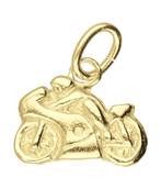 Gouden Motor racer vlak klein kettinghanger, Verzenden, Nieuw