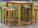 Barset Grade A teakhout 135x80xH105 cm 5-delig, Tuin en Terras, Ophalen of Verzenden, Nieuw, Teakhout