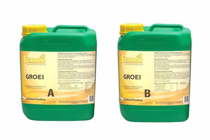 Ferro Aarde/Hydro Groei A+B 5 ltr, Tuin en Terras, Plantenvoeding, Nieuw, Ophalen of Verzenden