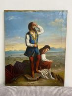 Italian School (XVII-XVIII) - Landschaft,Mann und Frau, Antiek en Kunst