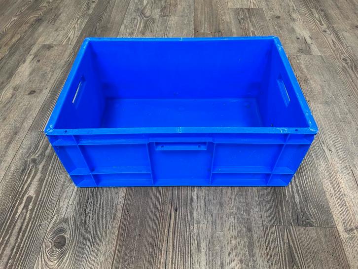 Kratten dicht 60x40x23 cm blauw met open handvat, Doe-het-zelf en Verbouw, Kratten en Dozen, 50 tot 75 cm, Gebruikt, Krat, Minder dan 35 cm