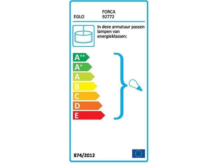 EGLO Forca - Hanglamp - Ø400mm - Nikkel-Mat - 1 Lichts, Huis en Inrichting, Woonaccessoires | Overige, Nieuw, Verzenden