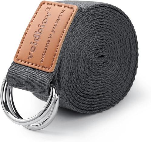 Yoga & Pilates Stretch Riem | 1.8 M - Grijs, Sport en Fitness, Fitnessmaterialen, Nieuw, Verzenden