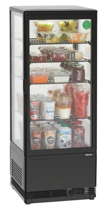Bartscher Mini-koelvitrine 98L-SW | Zwart | LED-verlichting beschikbaar voor biedingen