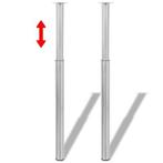 VidaXL set van 2 tafelpoten, geborsteld nikkel, 710-1100 mm, Ophalen, Nieuw