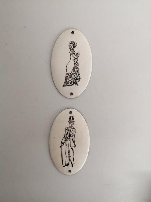 Reclamebord - Emaille, Treni - jaren zestig - dames en heren, Antiek en Kunst, Curiosa en Brocante