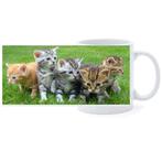 Beker - Groepje Kittens op Gras NIEUW, Ophalen of Verzenden, Nieuw