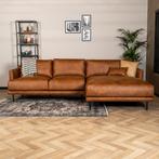 40% Korting: Industriële hoekbank Denver cognac eco-leer, Huis en Inrichting, Banken | Bankstellen, Ophalen, Zo goed als nieuw