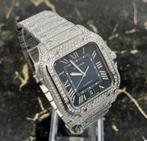 Cartier Santos - Blue Dial - WSSA0013 - Iced Out - Diamonds, Sieraden, Tassen en Uiterlijk, Horloges | Heren, Overige merken, Staal