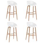 4x Barkruk Wit - Retourdeal - Hoge Kwaliteit, Lage Prijs!, 4 krukken, Ophalen of Verzenden, Nieuw, 90 cm of meer
