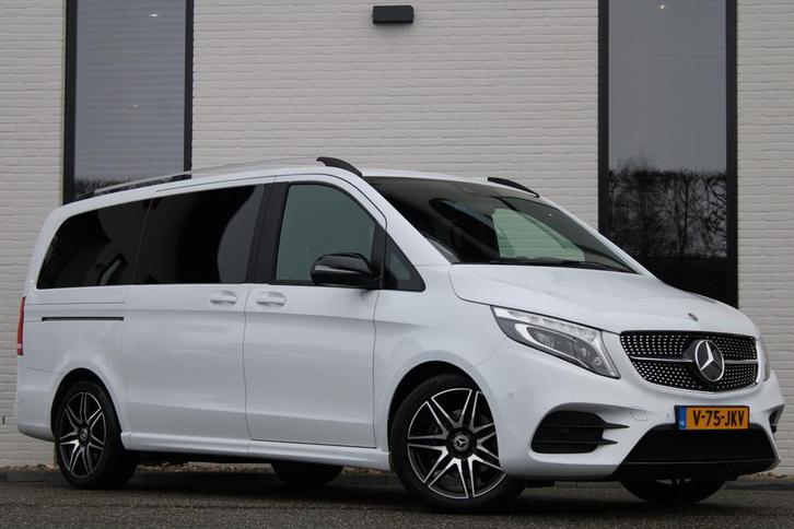 Mercedes-Benz V-Klasse 220d / Aut / Lang / AMG / DC / 2x Sch, Auto's, Bestelauto's, Onderhoudsboekje, Lease, Zwart, Automaat, Wit