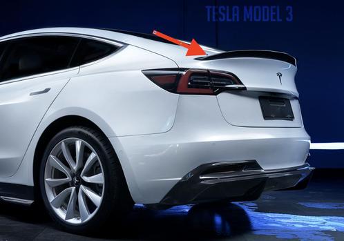 Carbon kofferbak spoiler lip Type 1 Tesla Model 3, Auto diversen, Tuning en Styling, Verzenden