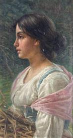 Italiaanse school (XX) - Profilo di giovane donna, Antiek en Kunst
