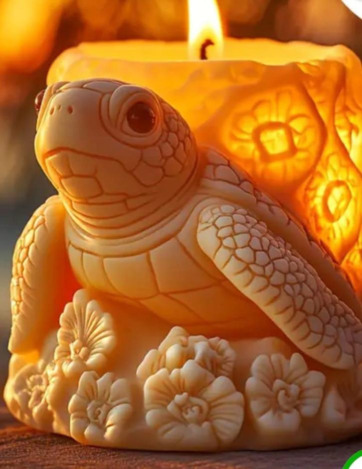 Hand gemaakte kaars - Schattige schildpad- 389 gr, Huis en Inrichting, Woonaccessoires | Kandelaars en Kaarsen, Verzenden