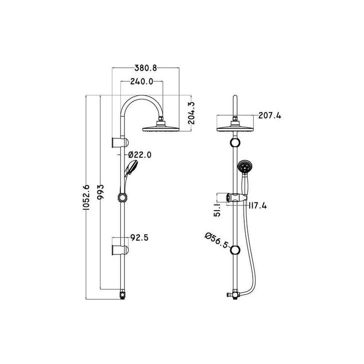 Regendouche Opbouwset Schütte Galaxis LED-Verlichting Drie, Doe-het-zelf en Verbouw, Sanitair, Ophalen of Verzenden
