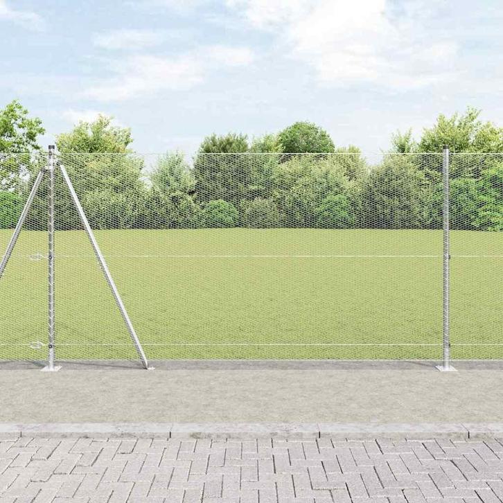 vidaXL Afrasteringspaal Zilver 25 x 1,2 m (13 mm gaas) Staal, Tuin en Terras, Schuttingen, Nieuw, IJzer, Verzenden