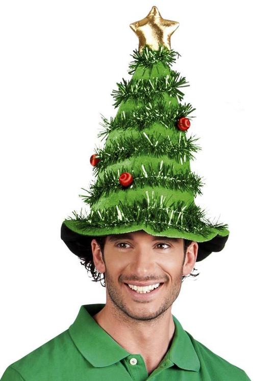 Kerstboom hoed kerst muts groen kerstmuts kerstballen kerstm, Diversen, Kerst, Nieuw, Ophalen of Verzenden