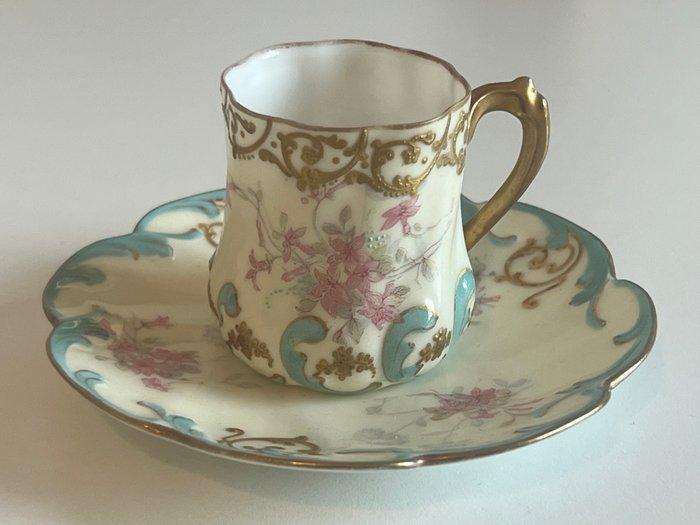 André Delinières (Limoges) - Kop en schotel (2) - Demitasse, Antiek en Kunst, Antiek | Glas en Kristal