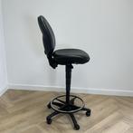 Baliestoel / werkstoel met wielen en voetenring, zwart, Gebruikt, Zwart, Ophalen of Verzenden, Bureaustoel
