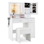LIVSK Make-up Tafel Set met Oplaadstation - LED Spiegel met, Huis en Inrichting, Verzenden, Nieuw