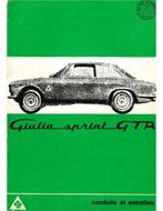 1965 ALFA ROMEO GIULIA SPRINT GTA INSTRUCTIEBOEKJE FRANS, Auto diversen, Handleidingen en Instructieboekjes