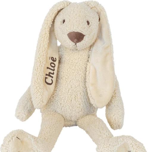Kraamcadeau geboorte kado Happy horse met naam, Kinderen en Baby's, Speelgoed | Knuffels en Pluche, Konijn, Nieuw, Ophalen of Verzenden