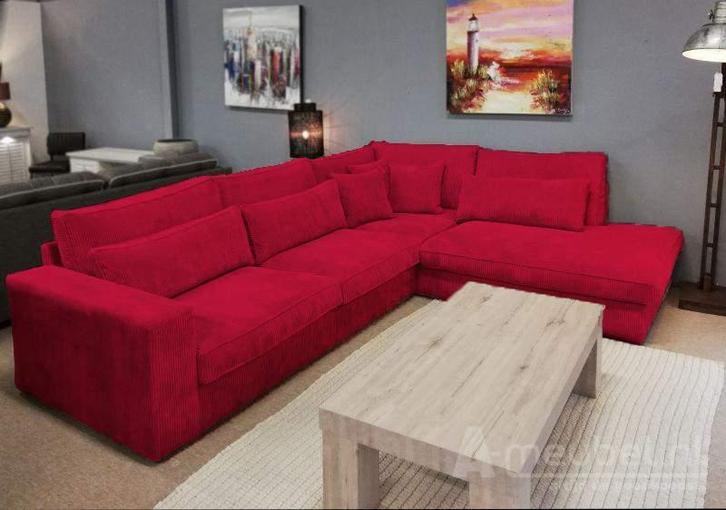 Hoekbank Terheijden - hoekbanken - Rood, Huis en Inrichting, Banken | Sofa's en Chaises Longues, Nieuw, Stof